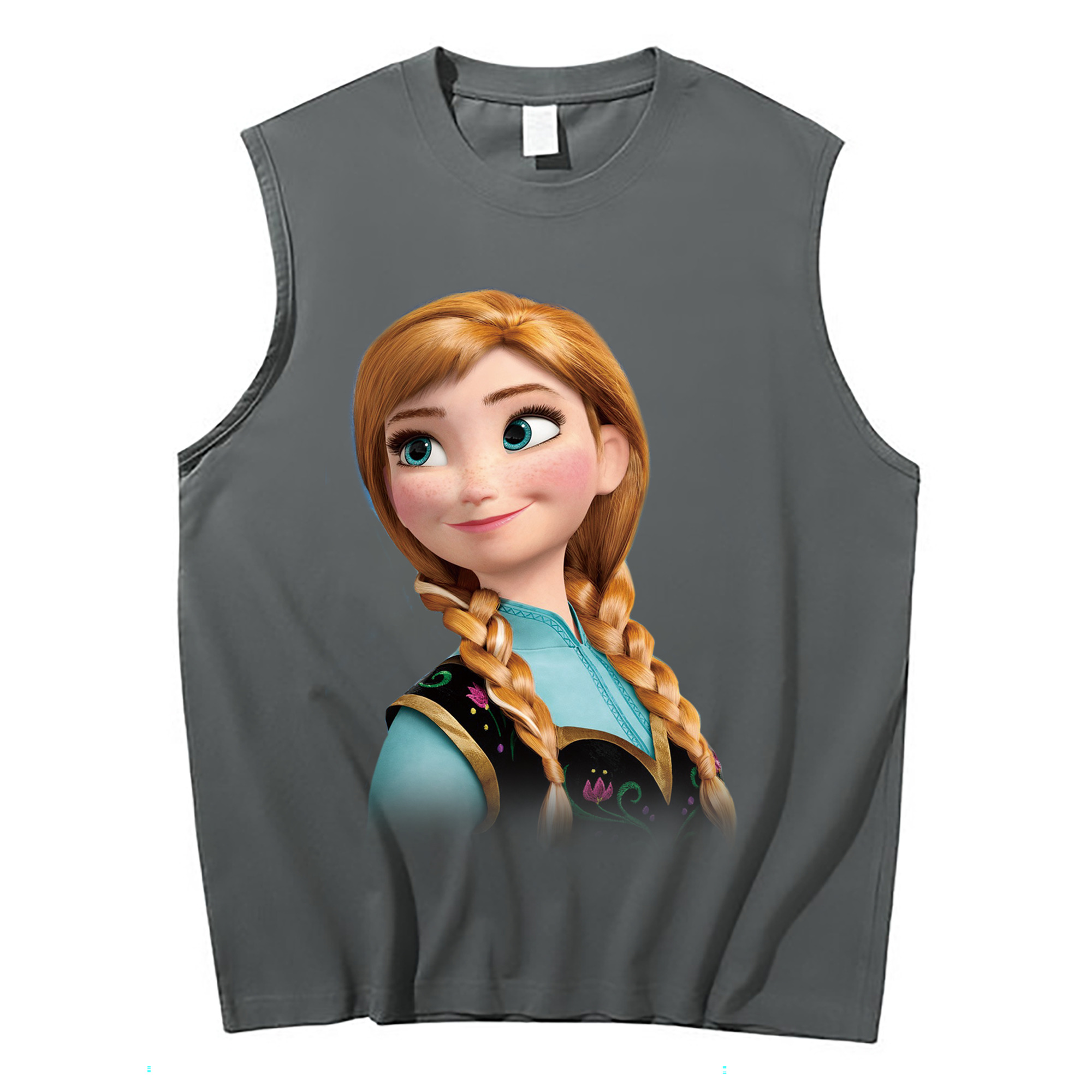 （画像用） アナと雪の女王 アンナ エルサ Frozen Anna Elsa コットン100％タンクトップ（フロントプリント）